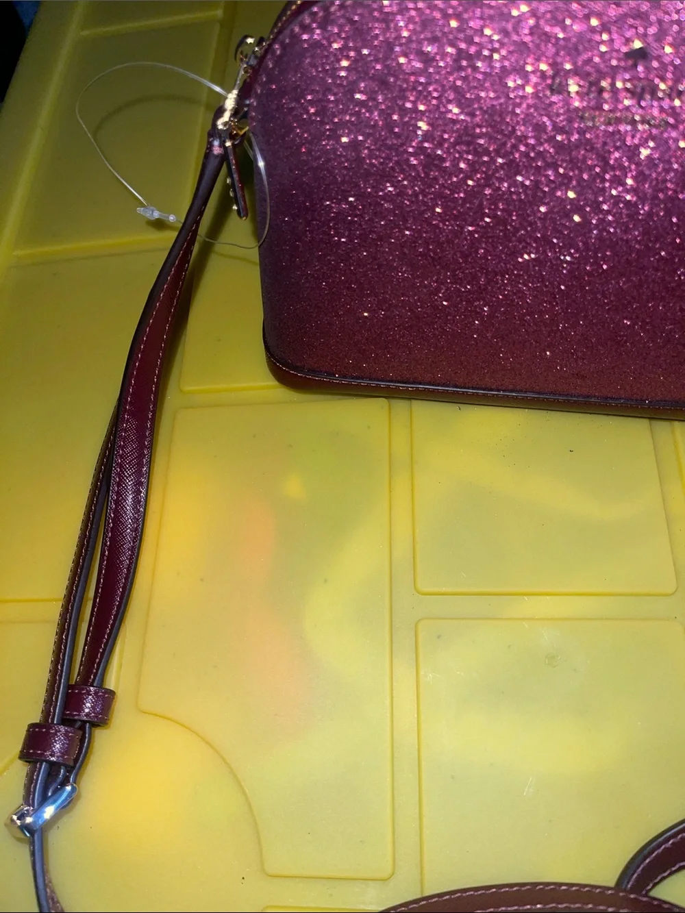 NWOT- kate spade plum glitter crossbody bag